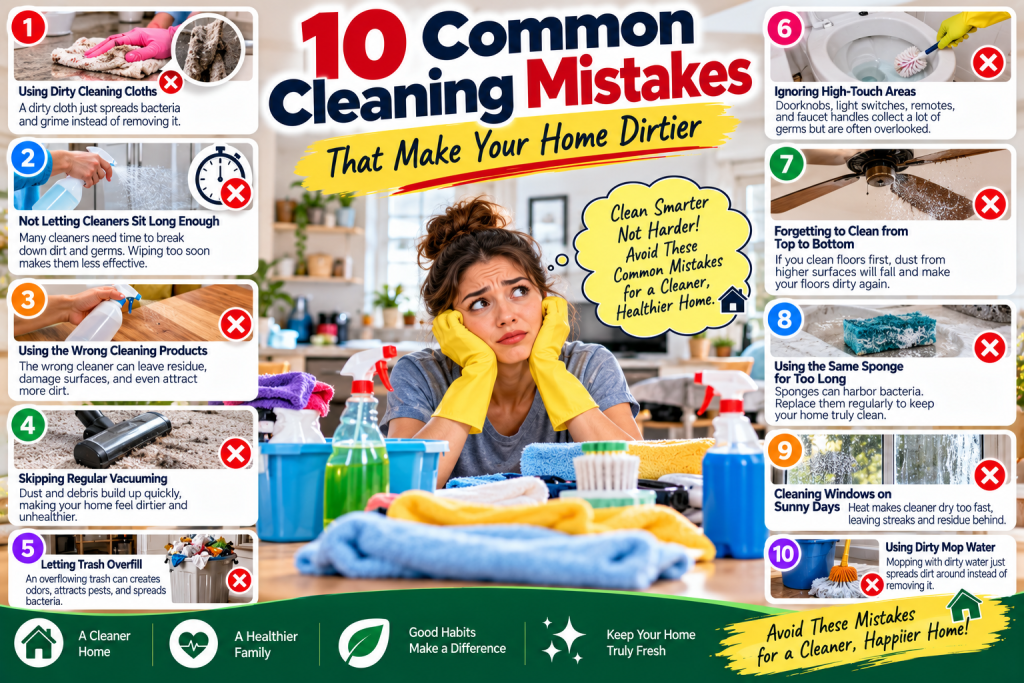 10 Common Cleaning Mistakes That Make Your Home Dirtier
