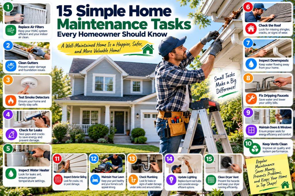15 Simple Home Maintenance Tasks Every Homeowner Should Know